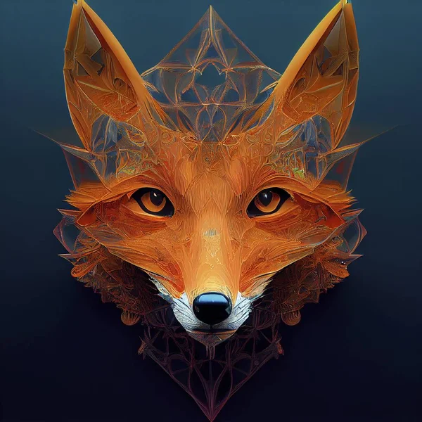 Mystical Fox Portait Spiritual Pose — Foto Stock