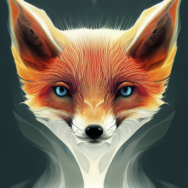 Mystical Fox Portait Spiritual Pose —  Fotos de Stock