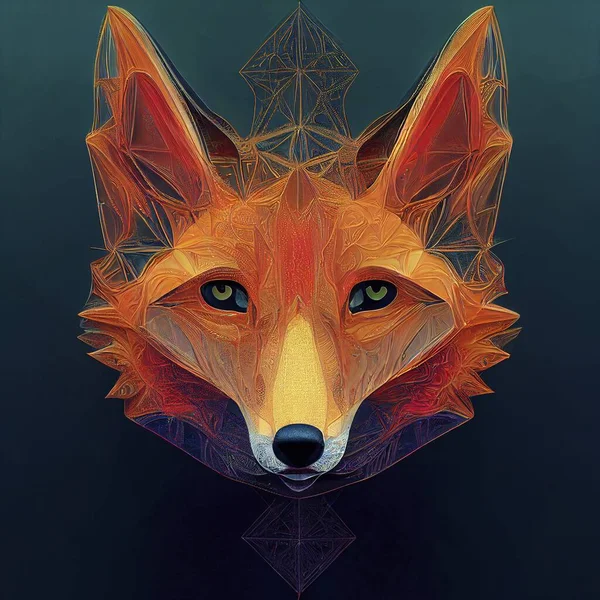 A mystical fox portait in a spiritual pose