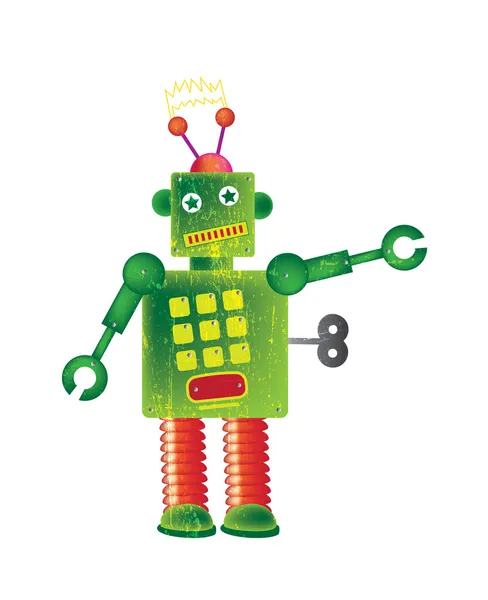 Grön robot — Stockfoto
