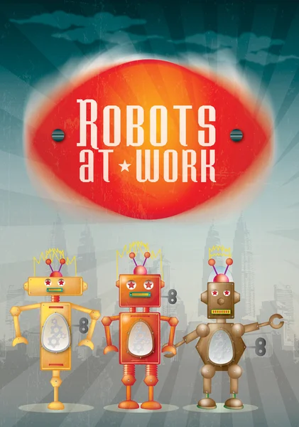 Robot affisch — Stockfoto
