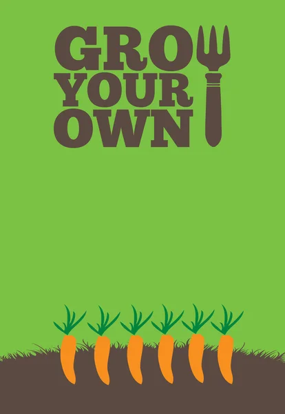 Grow Your Own poster - Carrots — Stock Photo, Image