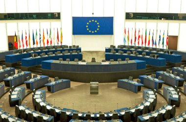 Plenary room of the European Parliament in Strasbourg clipart