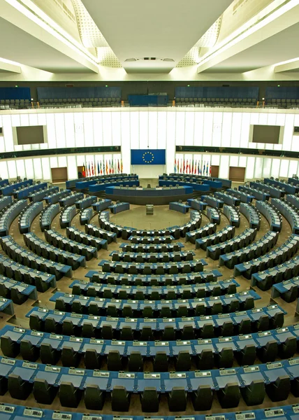 Kammaren rum i Europaparlamentet i strasbourg — Stockfoto