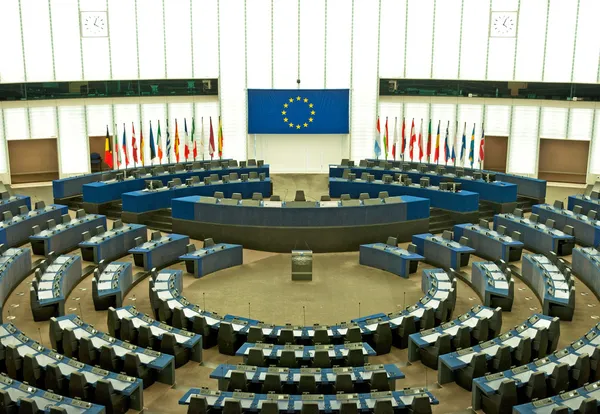 Plenary room of the European Parliament in Strasbourg — Stock Photo, Image