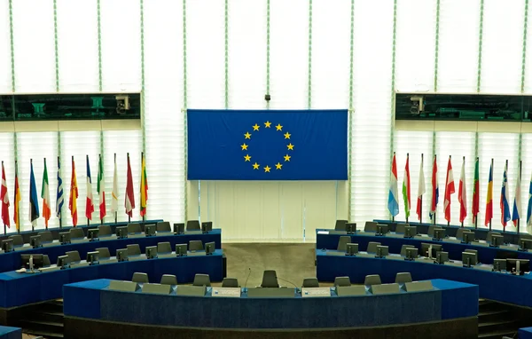 Plenary room of the European Parliament in Strasbourg — Stock Photo, Image