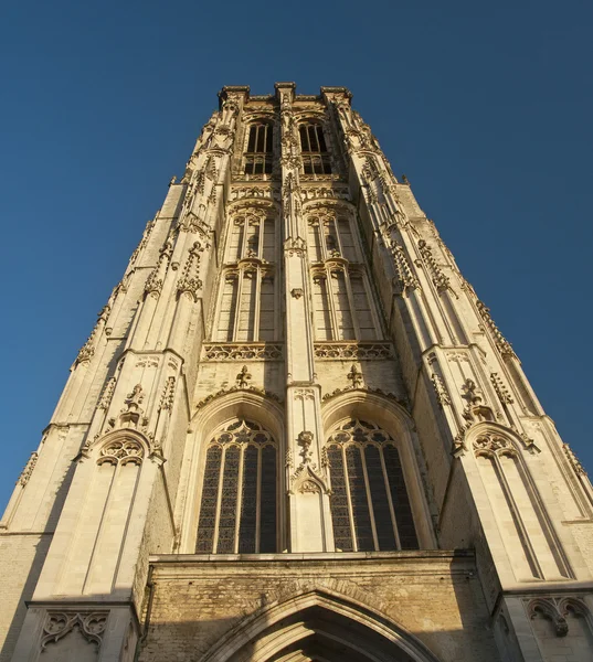 メッヒェレンのシント ロンバウツ大聖堂の時計塔 — ストック写真