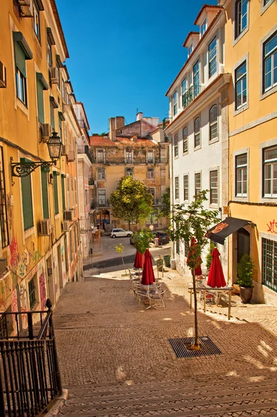 Nice houses in the old town of Lisbon — Stock Photo, Image