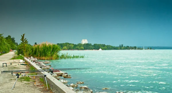 Lago Balaton em tempo tempestuoso — Fotografia de Stock