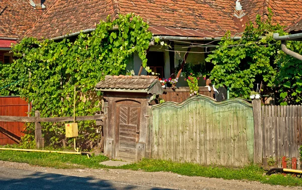 Eski ahşap oyma kapı Transylvania'da — Stok fotoğraf