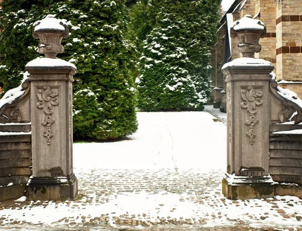 Old town of Leuven in winter — Stock Photo, Image