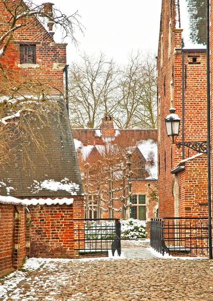 Cidade velha de Leuven, Bélgica no inverno — Fotografia de Stock