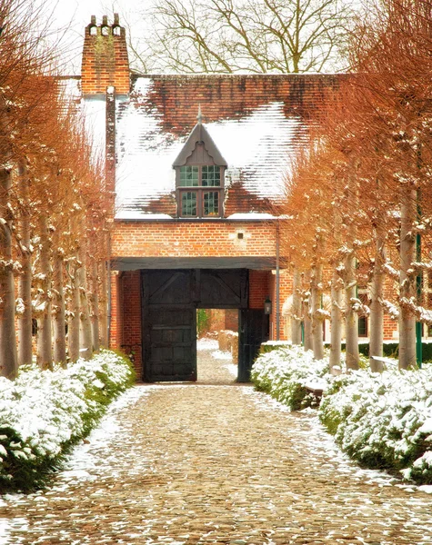 Old town of Leuven, Belgium in winter — Stock Photo, Image