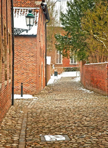 Città vecchia di Lovanio, Belgio in inverno — Foto Stock