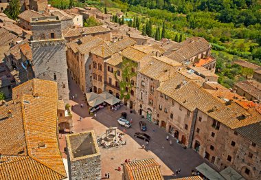 Ortaçağ Toskana kasabası - san gimignano, İtalya