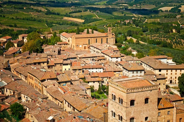 Středověké město Toskánska - san gimignano, Itálie — Stock fotografie