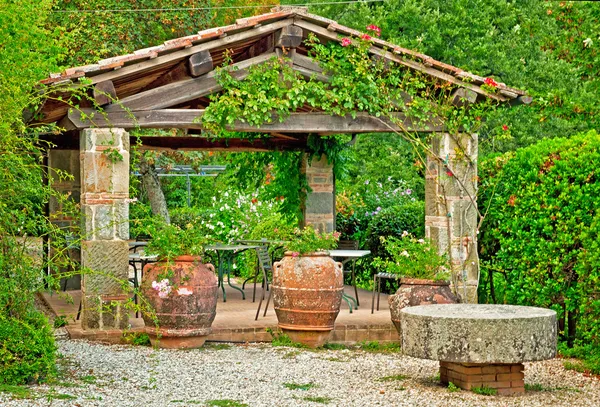 Elegant covered terrace — Stock Image Elegant covered terrace Stock Photo