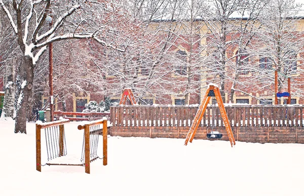 Playground in winter — Stock Photo, Image