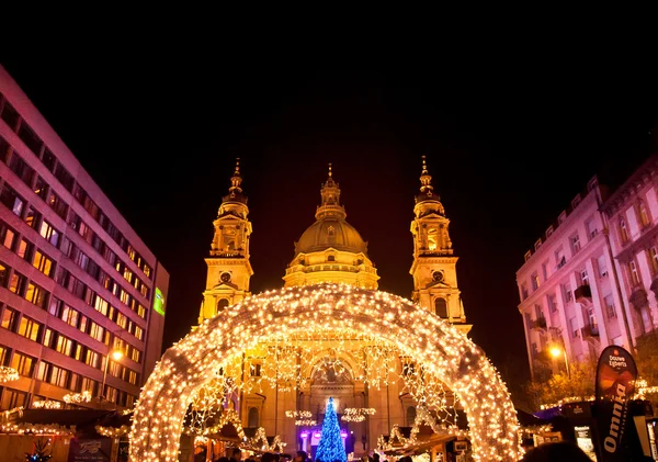 Рождественская ярмарка в Будапеште — стоковое фото
