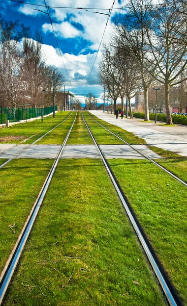 Straßenbahnschienen — Stockfoto