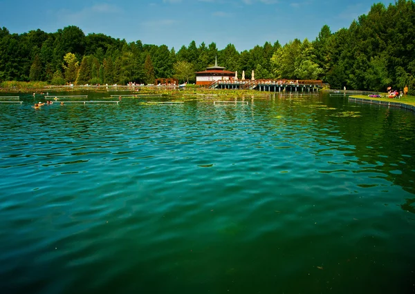 El famoso lago termal Heviz en Hungría — Foto de Stock