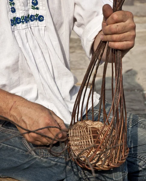 Wickerwork make basket — Stock Photo, Image