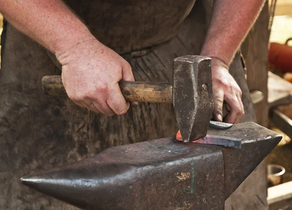 Blacksmith forged iron smith anvil hammerman — Stock Photo, Image