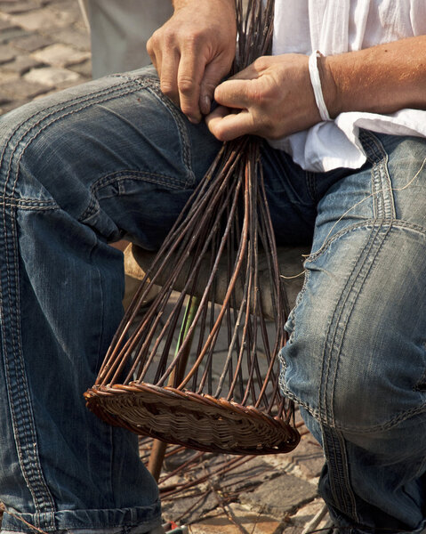Wickerwork make basket