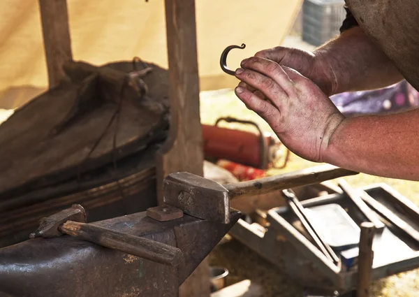 Blacksmith forged iron smith anvil hammerman — Stock Photo, Image