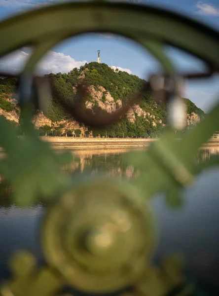 Budapest Hungary Hazi Ran 2021 Budapeşte Iconic Köprüsü Heykeli Yazın — Stok fotoğraf