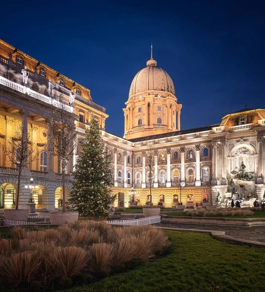Budapest Hungary November 2021 Royal Palace Christmas Lights Buda Castle — Stock Photo, Image