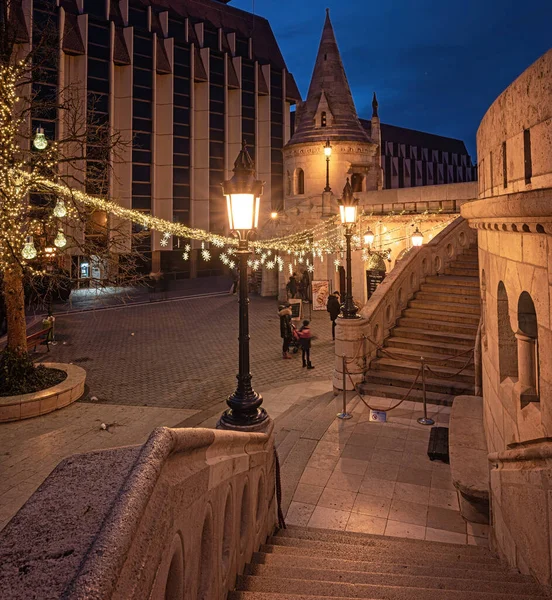 Budapest Hungary Hazi Ran 2021 Kışın Balıkçı Kalesi Budapeşte Macaristan — Stok fotoğraf