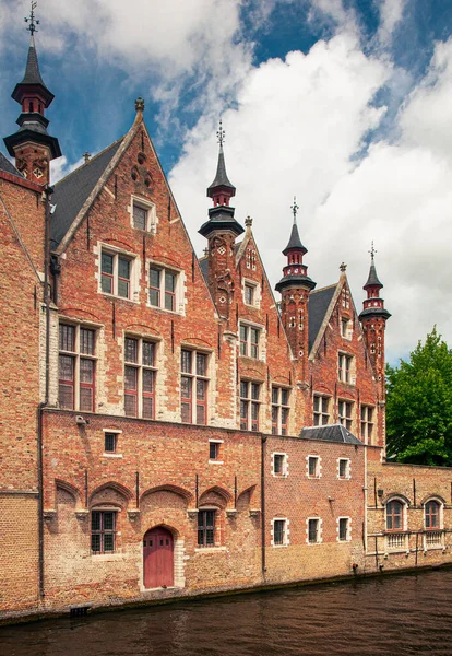 Mooie Huizen Middeleeuwse Binnenstad Van Brugge België — Stockfoto