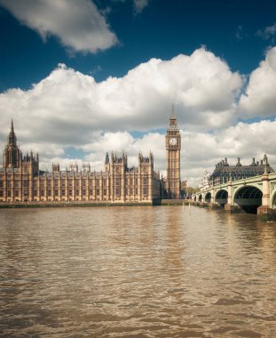 LONDON, UNITED KINGDOM - 26 APRIL, 2015: Big Ben and the Houses of Parliament in London, UK on 26 April, 2015. London is the capital of England.