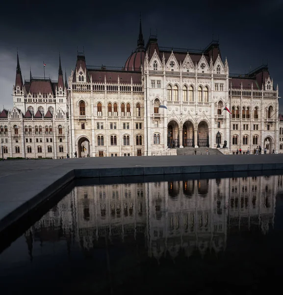Exterior Hungarian Parliament Stormy Afternoon — Stok fotoğraf