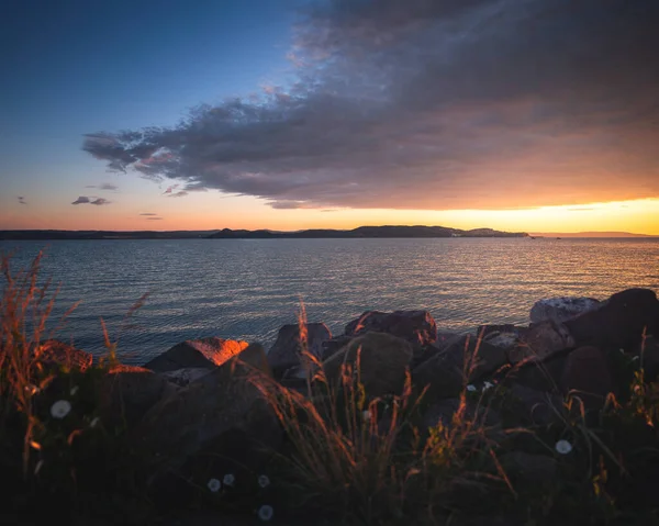 Amazing Sunset Lake Balaton Hungary Summer — Fotografia de Stock