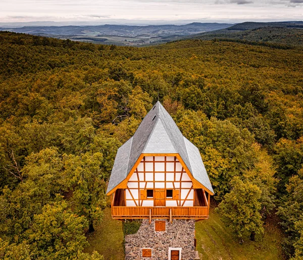 Famous Sasberc-lookout at Bujak, Hungary in autumn