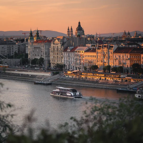 Casas Orilla Del Río Budapest Hungría — Foto de Stock