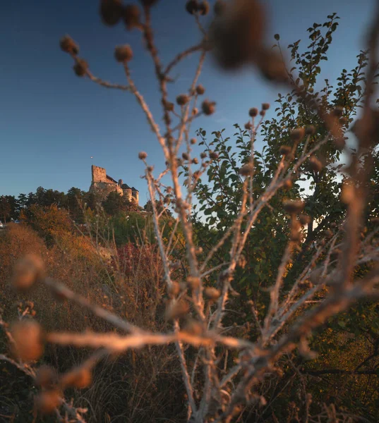 Famous Medieval Castle Boldogko Hungary Autumn Sunset — Zdjęcie stockowe