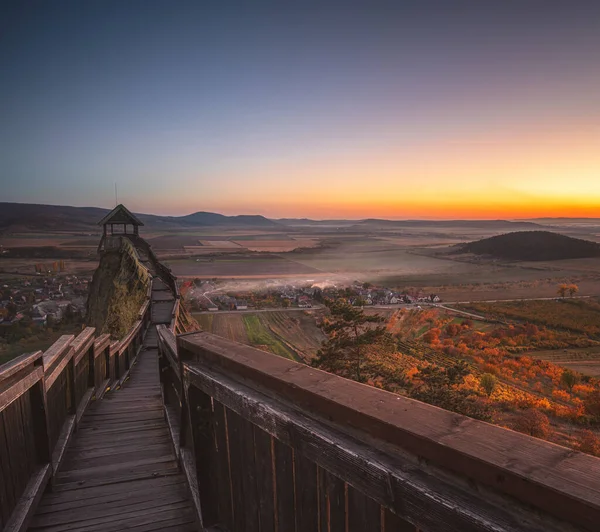 Famous Medieval Castle Boldogko Hungary Autumn Sunset — Foto de Stock