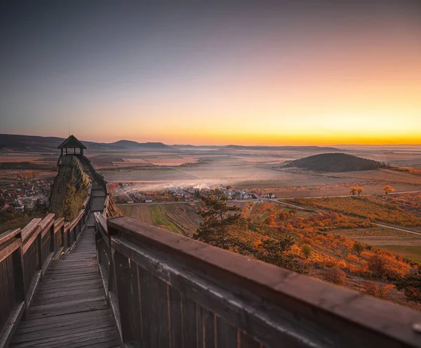 Famous Medieval Castle Boldogko Hungary Autumn Sunset Imagens Royalty-Free