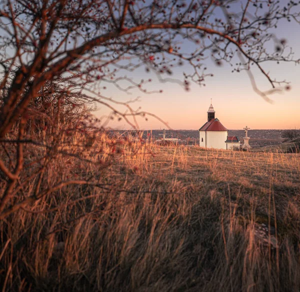 Cappella Budaors Ungheria Cima Alla Collina — Foto Stock