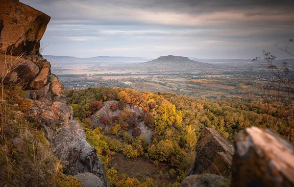 Amazing Panoramic View Badacsony Mountain Autumn — Stock Photo, Image