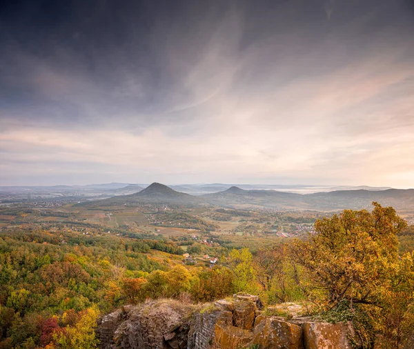 Incredibile Vista Panoramica Sul Monte Badacsony Autunno — Foto Stock