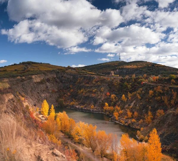 Nizza Miniera Pit Lake Tarcal Ungheria Autunno — Foto Stock