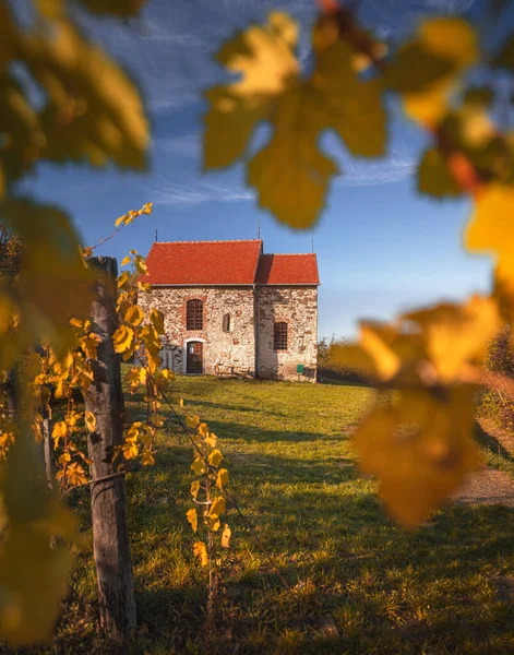 Mittelalterliche Kapelle Von Kisapati Ungarn Herbst — Stockfoto