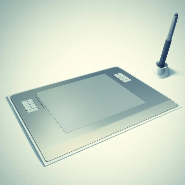 Tableta gráfica con pluma — Foto de Stock
