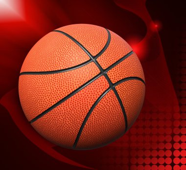kırmızı arka plan üzerinden basket topu