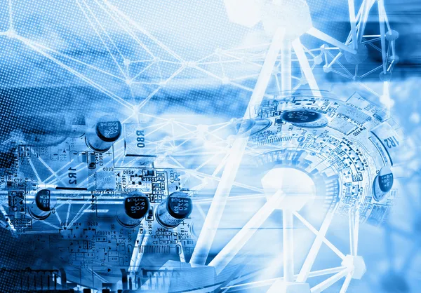 Fondo tecnológico - estructura abstracta y circuito — Foto de Stock