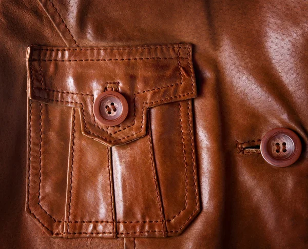 Lederjacke Detail Nahaufnahme — Stockfoto